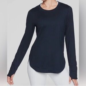 Athleta Uptempo Top in navy blue heather XS